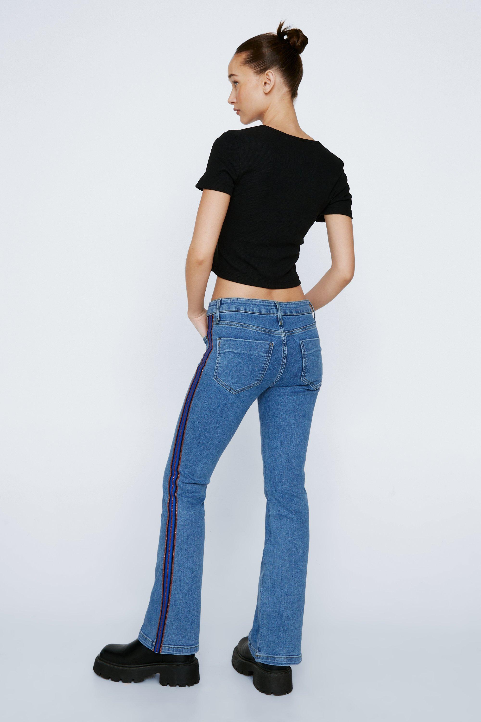 Topshop hot sale striped flares